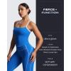 imageAoxjox Womens Workout Sleeveless Color Block Lexi Tank Tops Contrasting Strap Cross Back Yoga Curve Longline Crop TopDirectoire BlueWhite