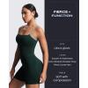 imageAoxjox Womens Workout Sleeveless Color Block Lexi Tank Tops Contrasting Strap Cross Back Yoga Curve Longline Crop TopForest GreenSage Green