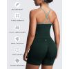 imageAoxjox Womens Workout Sleeveless Color Block Lexi Tank Tops Contrasting Strap Cross Back Yoga Curve Longline Crop TopForest GreenSage Green