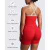 imageAoxjox Womens Workout Sleeveless Color Block Lexi Tank Tops Contrasting Strap Cross Back Yoga Curve Longline Crop TopRacing RedWhite