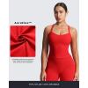 imageAoxjox Womens Workout Sleeveless Lola Longline Tank Fitness Training Gym Yoga Crop TanksRacing Red