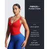 imageAoxjox Womens Workout Sleeveless Sculpt Strap Longline Tank Fitness Training Gym Yoga Crop TanksRacing Red