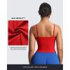 imageAoxjox Womens Workout Sleeveless Sculpt Strap Longline Tank Fitness Training Gym Yoga Crop TanksRacing Red