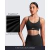 imageAoxjox Womens Workout Sports Bras Cross Back Fitness Athletic Velura Ruched Bra PlushFlex Yoga Crop TankBlack