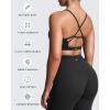imageAoxjox Womens Workout Sports Bras Cross Back Fitness Athletic Velura Ruched Bra PlushFlex Yoga Crop TankBlack