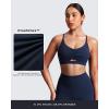 imageAoxjox Womens Workout Sports Bras Cross Back Fitness Athletic Velura Ruched Bra PlushFlex Yoga Crop TankMidnight Navy