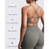 imageAoxjox Womens Workout Sports Bras Cross Back Fitness Athletic Velura Ruched Bra PlushFlex Yoga Crop TankOlive Haze