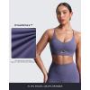 imageAoxjox Womens Workout Sports Bras Cross Back Fitness Athletic Velura Ruched Bra PlushFlex Yoga Crop TankSmoky Violet