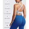 imageAoxjox Womens Workout Sports Bras Square Neck Emma Longline Cross Back High Impact Fitness Training Gym Yoga Crop TankAiry Blue