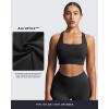imageAoxjox Womens Workout Sports Bras Square Neck Emma Longline Cross Back High Impact Fitness Training Gym Yoga Crop TankBlack