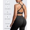 imageAoxjox Womens Workout Sports Bras Square Neck Emma Longline Cross Back High Impact Fitness Training Gym Yoga Crop TankBlack