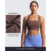 imageAoxjox Womens Workout Sports Bras Square Neck Emma Longline Cross Back High Impact Fitness Training Gym Yoga Crop TankFudge Coffee