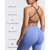imageAoxjox Womens Workout Sports Bras Square Neck Emma Longline Cross Back High Impact Fitness Training Gym Yoga Crop TankFudge Coffee