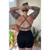 imageAoxjox Womens Workout Sports Bras Square Neck Emma Longline Cross Back High Impact Fitness Training Gym Yoga Crop TankFudge Coffee