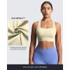imageAoxjox Womens Workout Sports Bras Square Neck Emma Longline Cross Back High Impact Fitness Training Gym Yoga Crop TankPastel Yellow
