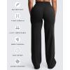 imageAoxjox Womens Workout Velura Straight Leg Leggings Bottoms MidWaist Hidden Srcunch PlushFlex Gym Yoga Pants 31quot33quot35quotBlack