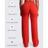 imageAoxjox Womens Workout Velura Straight Leg Leggings Bottoms MidWaist Hidden Srcunch PlushFlex Gym Yoga Pants 31quot33quot35quotFiesta Red