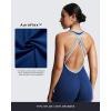 imageAoxjox Workout Rompers for Women Halter Cross Back One Piece Gym Yoga Sports Bras Lexi Lined Bodysuit ShortsBellwether BlueAiry Blue