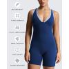 imageAoxjox Workout Rompers for Women Halter Cross Back One Piece Gym Yoga Sports Bras Lexi Lined Bodysuit ShortsBellwether BlueAiry Blue