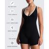 imageAoxjox Workout Rompers for Women Halter Cross Back One Piece Gym Yoga Sports Bras Lexi Lined Bodysuit ShortsBlack and White