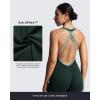 imageAoxjox Workout Rompers for Women Halter Cross Back One Piece Gym Yoga Sports Bras Lexi Lined Bodysuit ShortsForest GreenSage Green