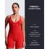 imageAoxjox Workout Rompers for Women Halter Cross Back One Piece Gym Yoga Sports Bras Lexi Lined Bodysuit ShortsRacing RedWhite