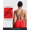imageAoxjox Workout Rompers for Women Halter Cross Back One Piece Gym Yoga Sports Bras Lexi Lined Bodysuit ShortsRacing RedWhite