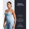 imageAoxjox Workout Seamless Sleeveless for Women Adjustable Halter Impact Longline Strappy Top Gym Yoga Crop TanksAiry Blue