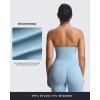 imageAoxjox Workout Seamless Sleeveless for Women Adjustable Halter Impact Longline Strappy Top Gym Yoga Crop TanksAiry Blue