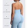 imageAoxjox Workout Seamless Sleeveless for Women Adjustable Halter Impact Longline Strappy Top Gym Yoga Crop TanksAiry Blue