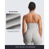 imageAoxjox Workout Seamless Sleeveless for Women Adjustable Halter Impact Longline Strappy Top Gym Yoga Crop TanksFeather Beige
