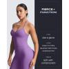 imageAoxjox Workout Seamless Sleeveless for Women Adjustable Halter Impact Longline Strappy Top Gym Yoga Crop TanksGrape