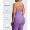 imageAoxjox Workout Seamless Sleeveless for Women Adjustable Halter Impact Longline Strappy Top Gym Yoga Crop TanksGrape