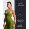 imageAoxjox Workout Seamless Sleeveless for Women Adjustable Halter Impact Longline Strappy Top Gym Yoga Crop TanksMeadow Green