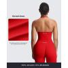 imageAoxjox Workout Seamless Sleeveless for Women Adjustable Halter Impact Longline Strappy Top Gym Yoga Crop TanksRacing Red
