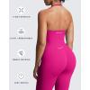 imageAoxjox Workout Seamless Sleeveless for Women Adjustable Halter Impact Longline Strappy Top Gym Yoga Crop TanksRose Red