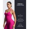 imageAoxjox Workout Seamless Sleeveless for Women Adjustable Halter Impact Longline Strappy Top Gym Yoga Crop TanksRose Red