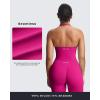 imageAoxjox Workout Seamless Sleeveless for Women Adjustable Halter Impact Longline Strappy Top Gym Yoga Crop TanksRose Red