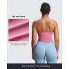 imageAoxjox Workout Seamless Sleeveless for Women Adjustable Halter Impact Longline Strappy Top Gym Yoga Crop TanksSakura Pink