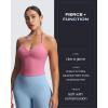 imageAoxjox Workout Seamless Sleeveless for Women Adjustable Halter Impact Longline Strappy Top Gym Yoga Crop TanksSakura Pink