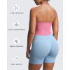 imageAoxjox Workout Seamless Sleeveless for Women Adjustable Halter Impact Longline Strappy Top Gym Yoga Crop TanksSakura Pink