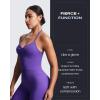 imageAoxjox Workout Seamless Sleeveless for Women Adjustable Halter Impact Longline Strappy Top Gym Yoga Crop TanksVibrant Violet
