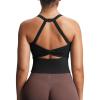 imageAoxjox Womens Workout Sleeveless Lola Longline Tank Fitness Training Gym Yoga Crop TanksBlack