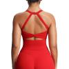imageAoxjox Womens Workout Sleeveless Lola Longline Tank Fitness Training Gym Yoga Crop TanksRacing Red