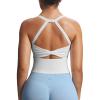 imageAoxjox Womens Workout Sleeveless Lola Longline Tank Fitness Training Gym Yoga Crop TanksWhite