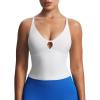 imageAoxjox Womens Workout Sleeveless Sculpt Strap Longline Tank Fitness Training Gym Yoga Crop TanksWhite