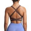 imageAoxjox Womens Workout Sports Bras Square Neck Emma Longline Cross Back High Impact Fitness Training Gym Yoga Crop TankFudge Coffee
