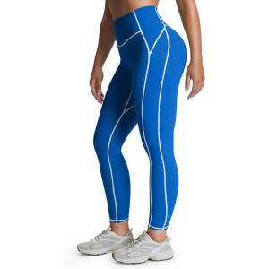 imageAoxjox Workout Leggings for Women High Waisted Lexi Lined Exercise Athletic Gym Fitness Yoga Pants 26quotDirectoire BlueWhite