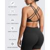 imageAoxjox Womens Workout Sienna Crossback Sports Bras Fitness Low Impact Bra Yoga Crop TankBlack
