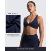 imageAoxjox Womens Workout Sienna Crossback Sports Bras Fitness Low Impact Bra Yoga Crop TankNavy
